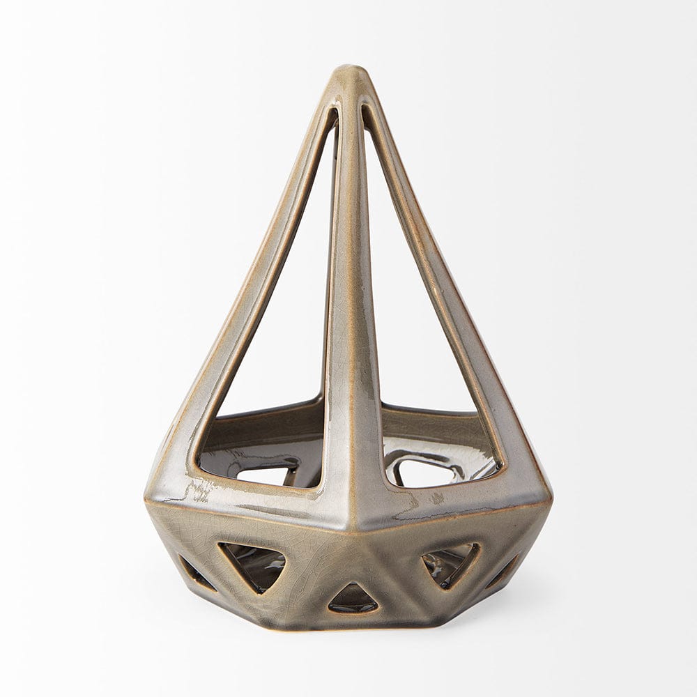 Mercana - Hood 7.7L x 7.7W x 9.4H Bronze Geometric Ceramic Object - 69478_CLOSEOUT view 3