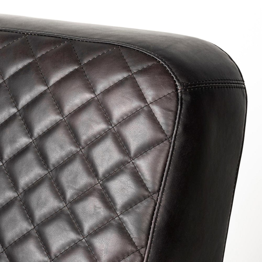 Mercana - Horace I Black Leather Diamond Pattern w/Gold Iron Frame Accent Chair - 50406 view 12