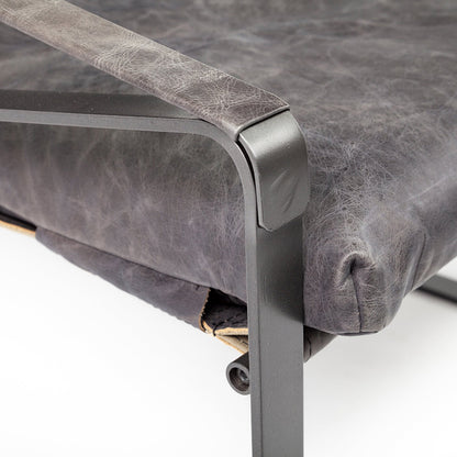 Mercana - Hornet II Black Leather Body Metal Frame Accent Chair - 67602 view 8