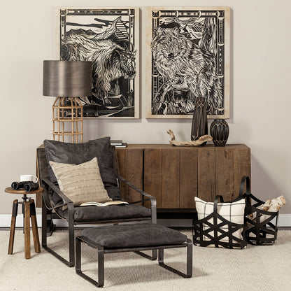 Mercana - Hornet II Black Leather Body Metal Frame Accent Chair - 67602 view 14