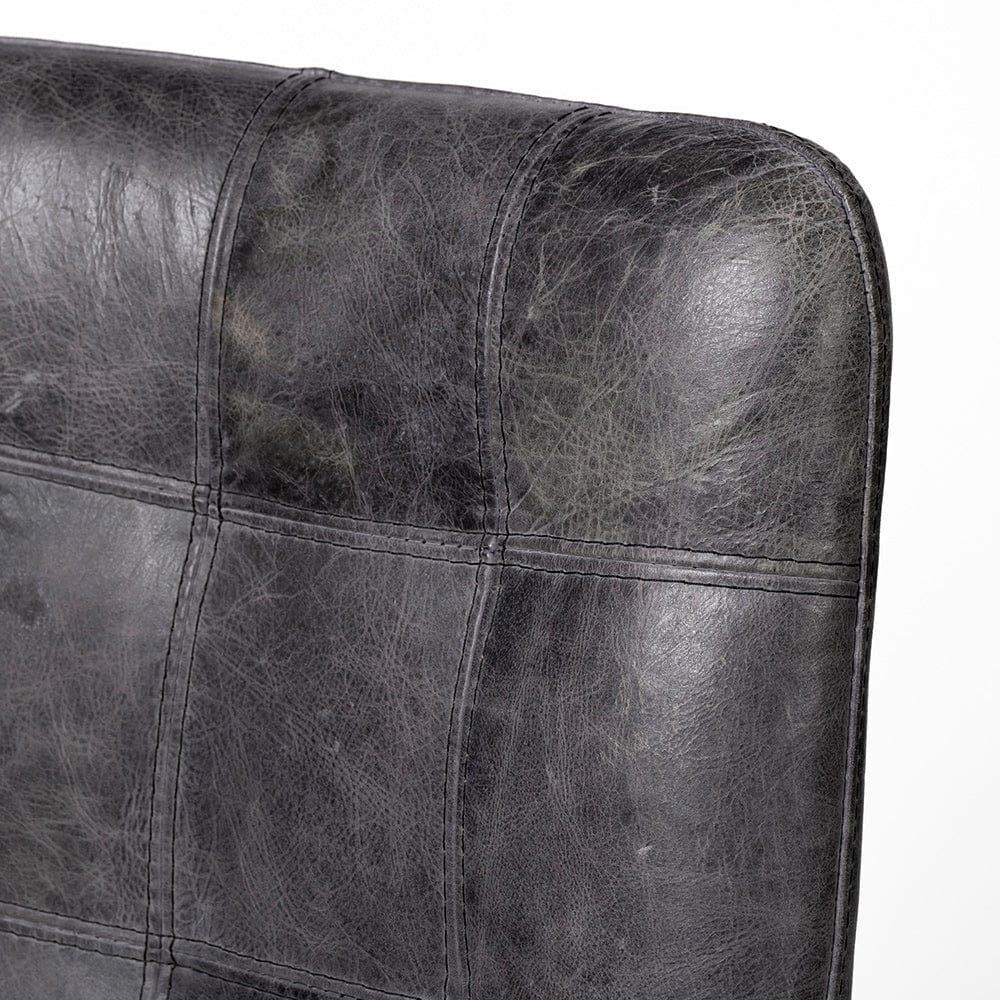 Mercana - Horsdal Black Genuine Leather Seat w/ Black Metal Frame Dining Chair - 50409_CLOSEOUT view 4