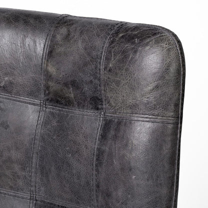 Mercana - Horsdal Black Genuine Leather Seat w/ Black Metal Frame Dining Chair - 50409_CLOSEOUT view 4