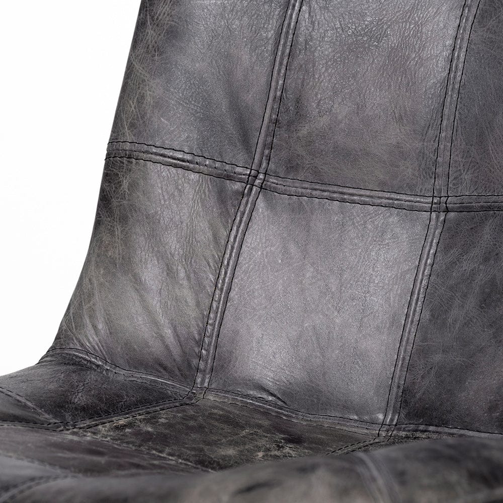 Mercana - Horsdal Black Genuine Leather Seat w/ Black Metal Frame Dining Chair - 50409_CLOSEOUT view 8