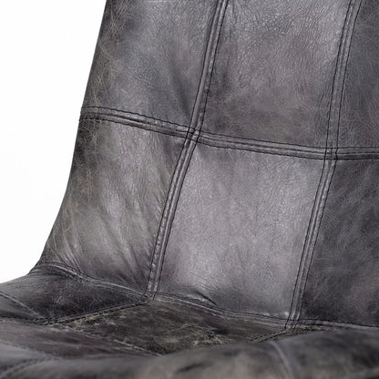 Mercana - Horsdal Black Genuine Leather Seat w/ Black Metal Frame Dining Chair - 50409_CLOSEOUT view 8