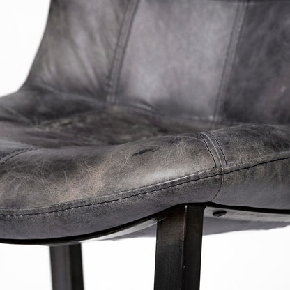 Mercana - Horsdal Black Genuine Leather Seat w/ Black Metal Frame Dining Chair - 50409_CLOSEOUT view 9