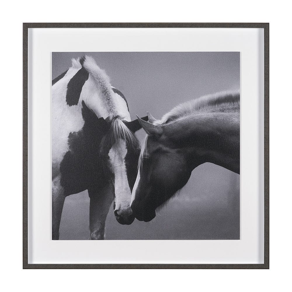 Mercana - Horse Harmony - Caress by Laura Warren a Hand Embellished Framed Art Print Matted under Glass - 15765 view 1