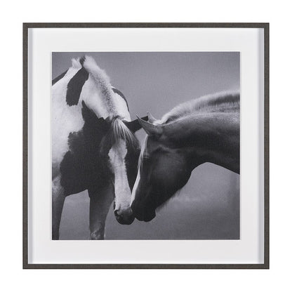 Mercana - Horse Harmony - Caress by Laura Warren a Hand Embellished Framed Art Print Matted under Glass - 15765 view 1