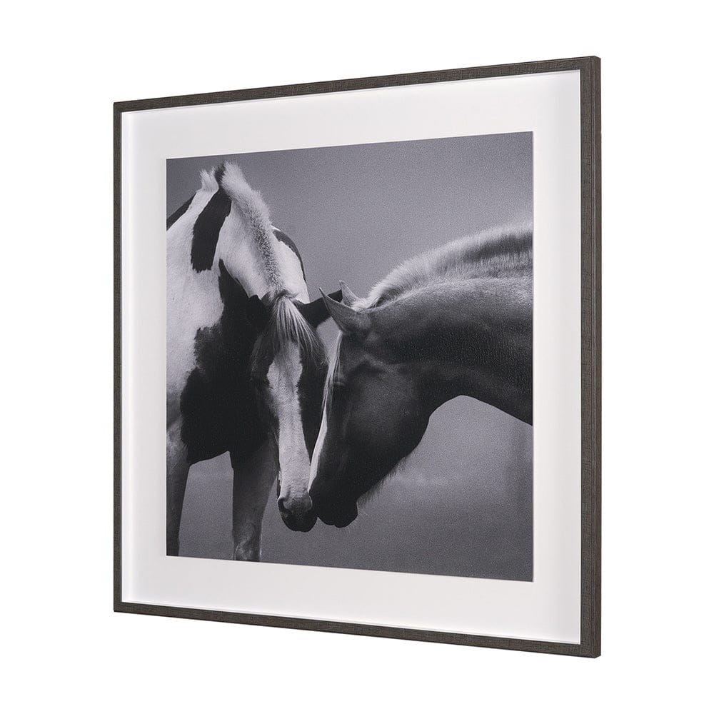 Mercana - Horse Harmony - Caress by Laura Warren a Hand Embellished Framed Art Print Matted under Glass - 15765 view 2