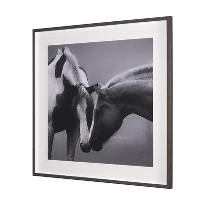 Mercana - Horse Harmony - Caress by Laura Warren a Hand Embellished Framed Art Print Matted under Glass - 15765 view 2