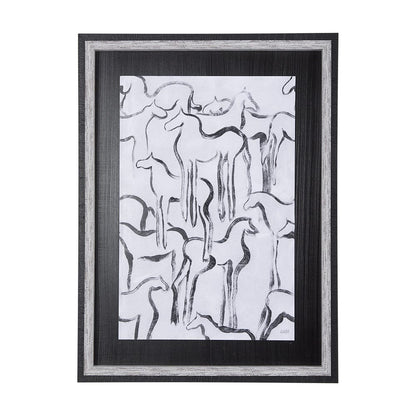 Mercana - Horse Herd I by Mercana Studio a Hand Embellished Textured Framed Art Print - 14374 view 1