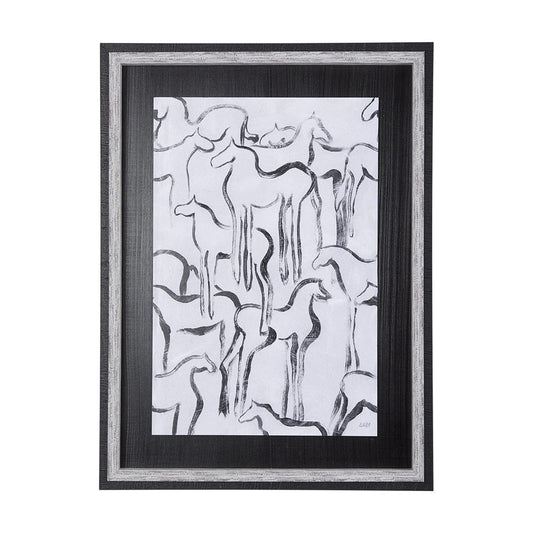 Mercana - Horse Herd I by Mercana Studio a Hand Embellished Textured Framed Art Print - 14374 view 1
