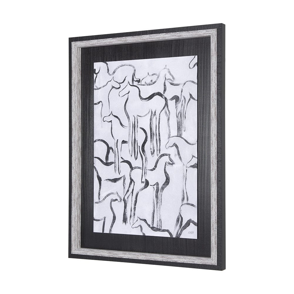 Mercana - Horse Herd I by Mercana Studio a Hand Embellished Textured Framed Art Print - 14374 view 2