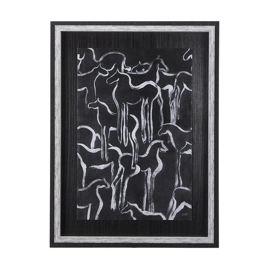Mercana - Horse Herd II by Mercana Studio a Hand Embellished Textured Framed Art Print - 14375 view 1