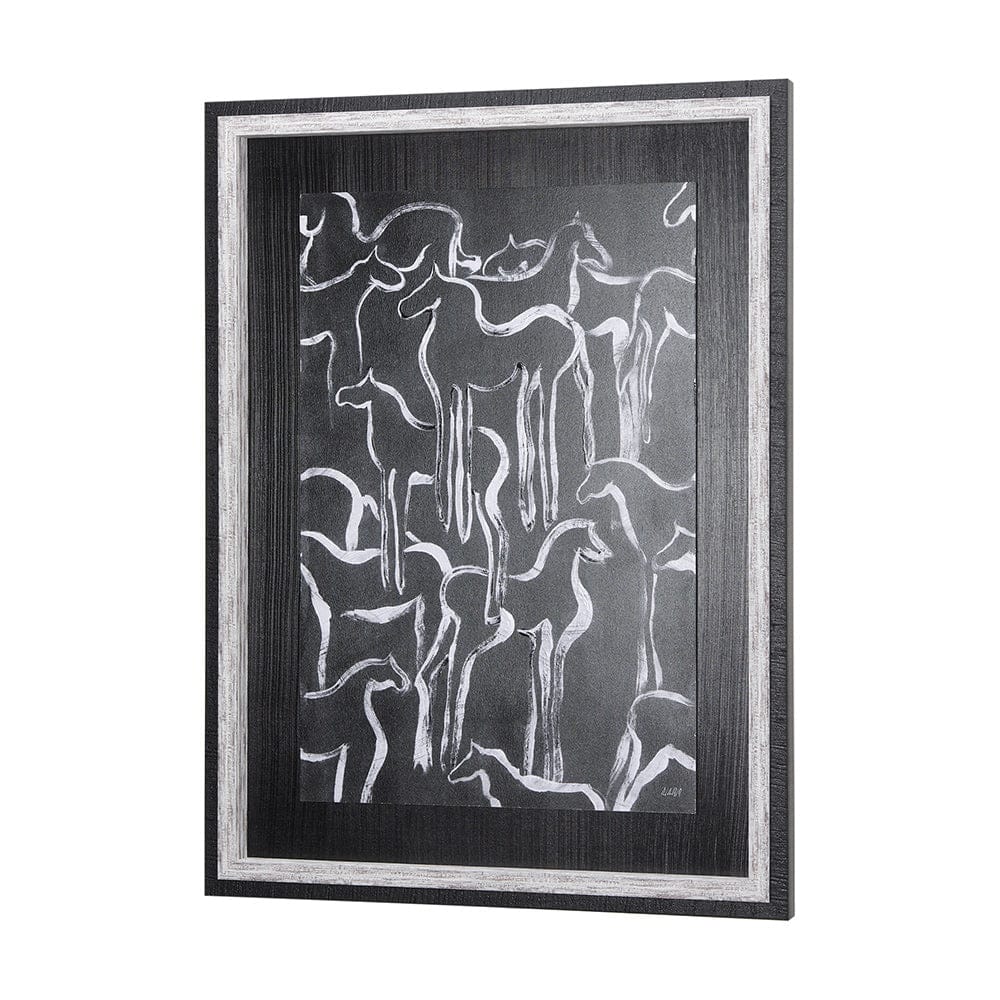 Mercana - Horse Herd II by Mercana Studio a Hand Embellished Textured Framed Art Print - 14375 view 2
