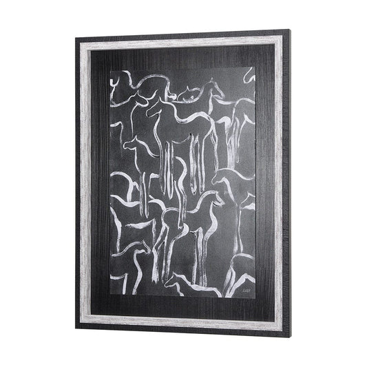 Mercana - Horse Herd II by Mercana Studio a Hand Embellished Textured Framed Art Print - 14375 view 2