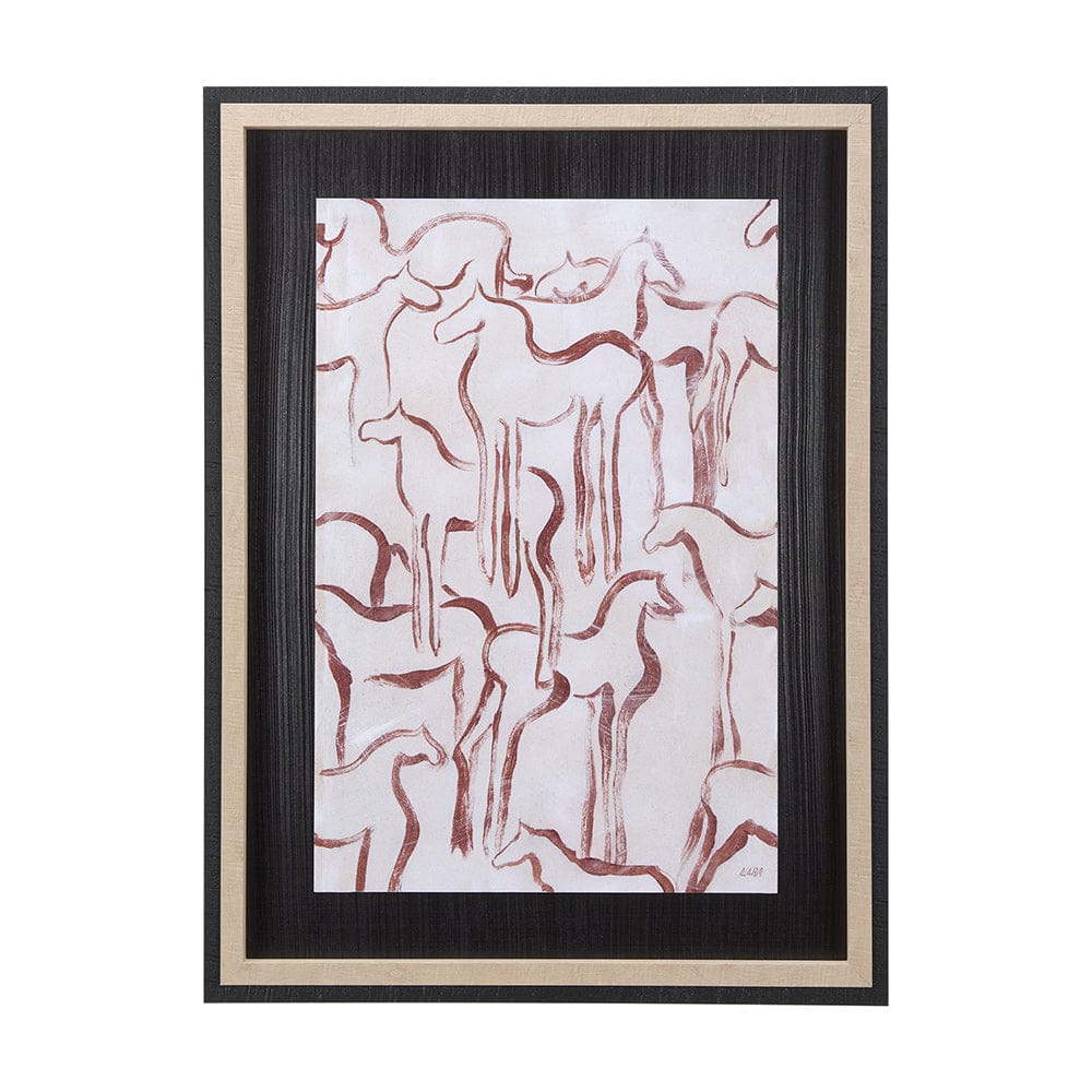 Mercana - Horse Herd III by Mercana Studio a Hand Embellished Textured Framed Art Print - 14376 view 1