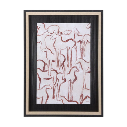Mercana - Horse Herd III by Mercana Studio a Hand Embellished Textured Framed Art Print - 14376 view 1