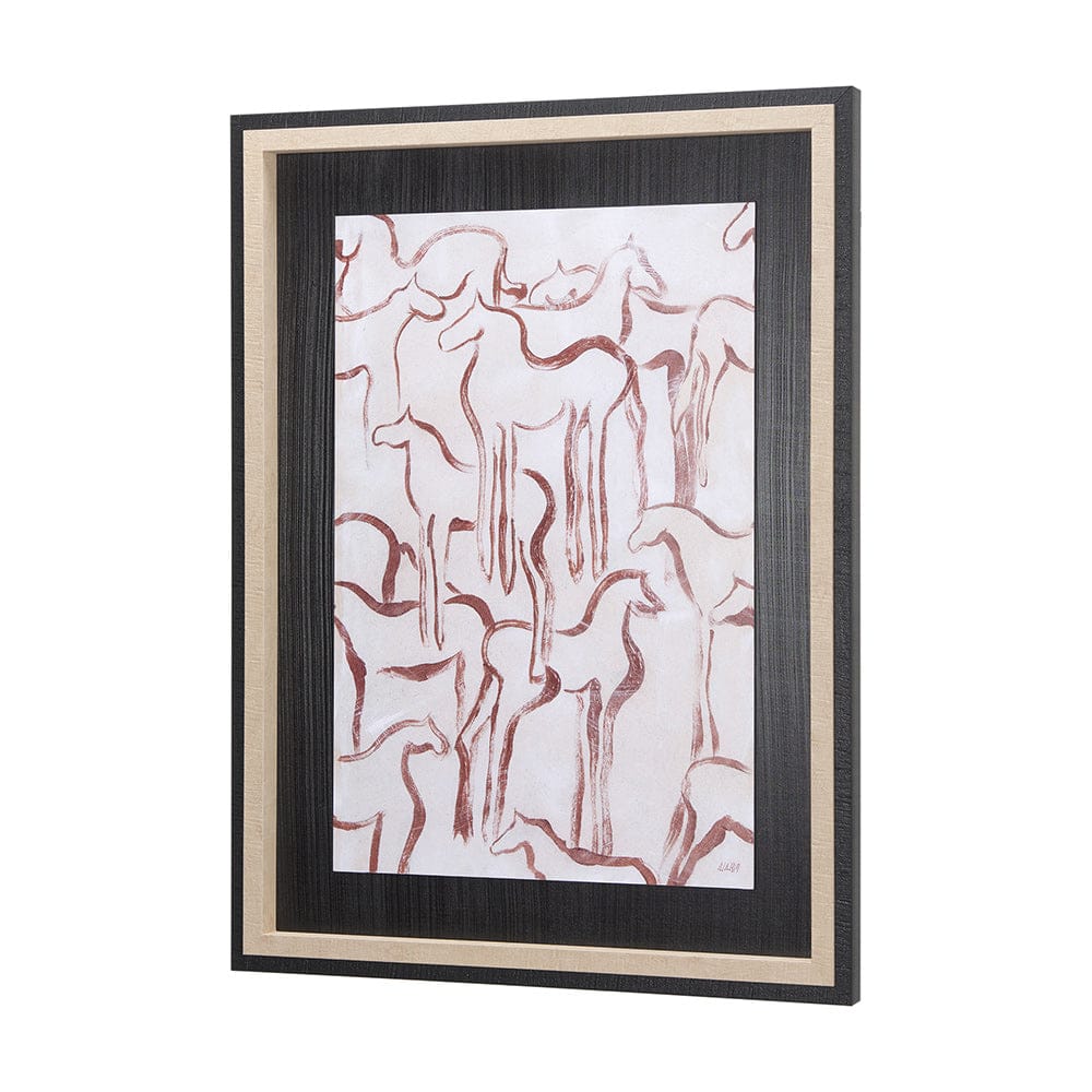 Mercana - Horse Herd III by Mercana Studio a Hand Embellished Textured Framed Art Print - 14376 view 2