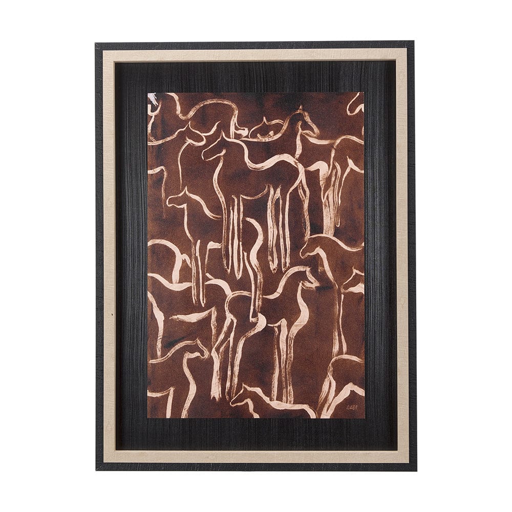Mercana - Horse Herd IV by Mercana Studio a Hand Embellished Textured Framed Art Print - 14377 view 1