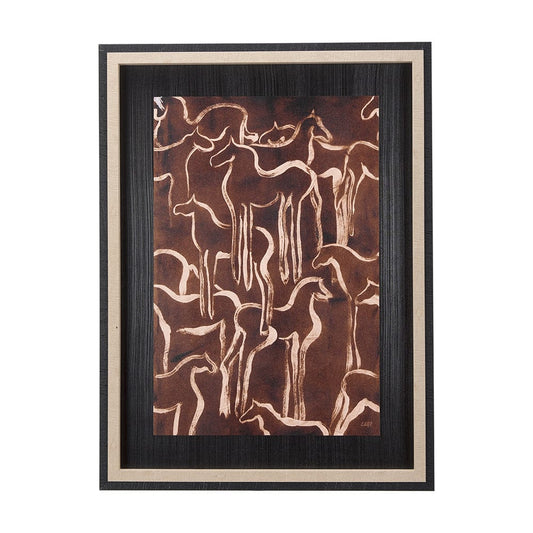 Mercana - Horse Herd IV by Mercana Studio a Hand Embellished Textured Framed Art Print - 14377 view 1