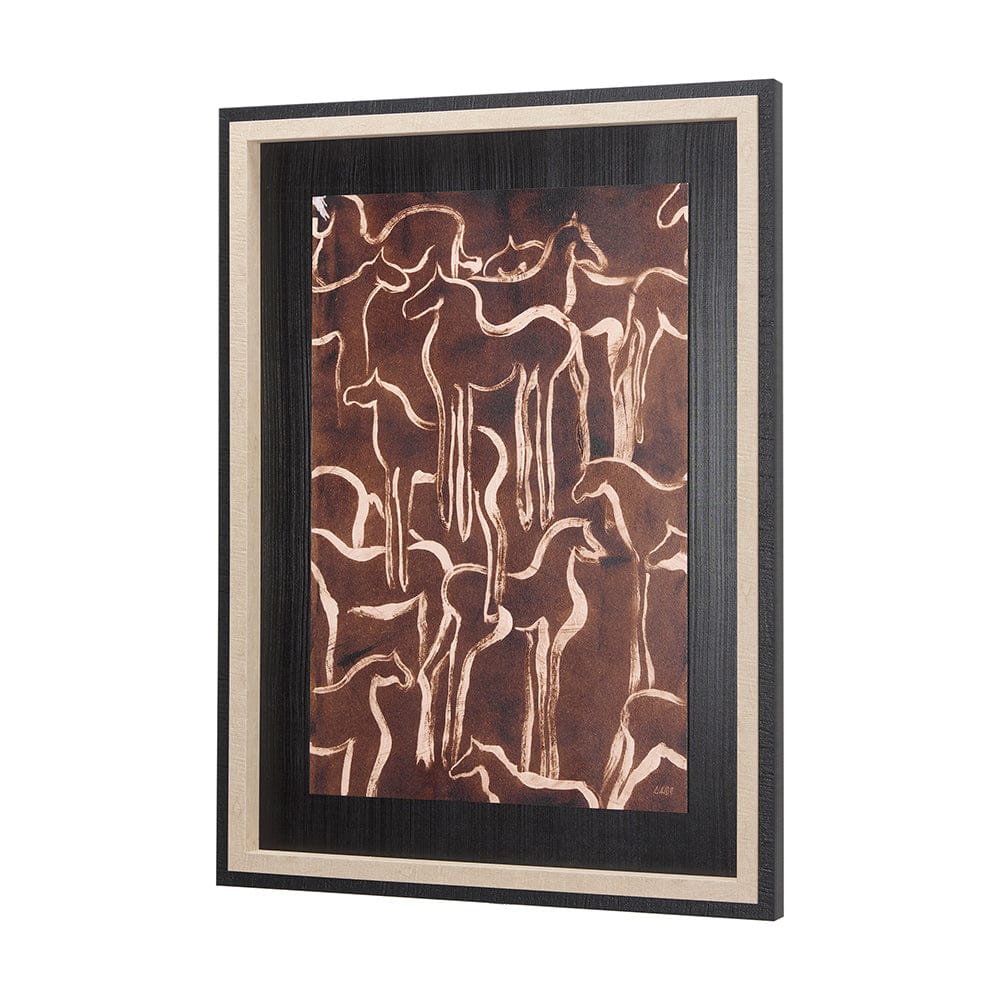 Mercana - Horse Herd IV by Mercana Studio a Hand Embellished Textured Framed Art Print - 14377 view 2