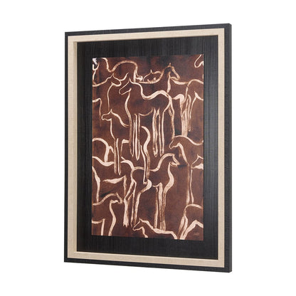 Mercana - Horse Herd IV by Mercana Studio a Hand Embellished Textured Framed Art Print - 14377 view 2