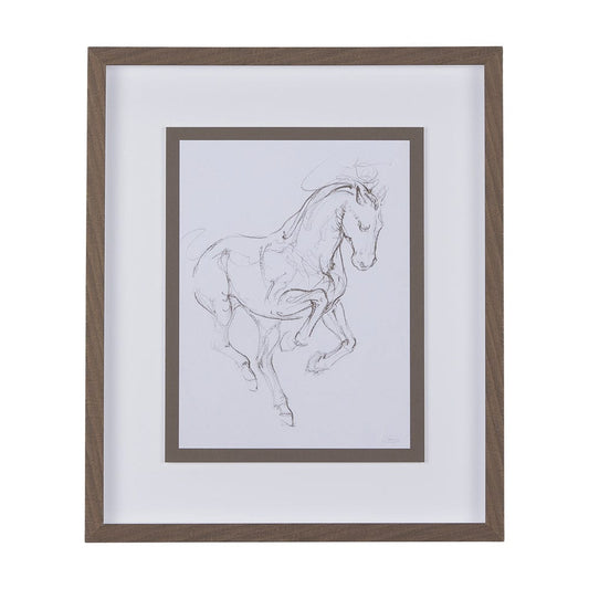 Mercana - Horse I by Mercana Studio a Hand Embellished Textured Framed Art Print Matted under Glass - 14301 view 1