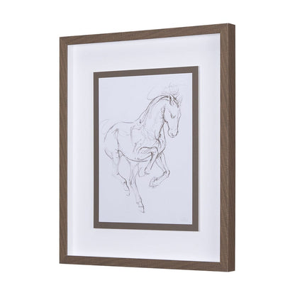 Mercana - Horse I by Mercana Studio a Hand Embellished Textured Framed Art Print Matted under Glass - 14301 view 2