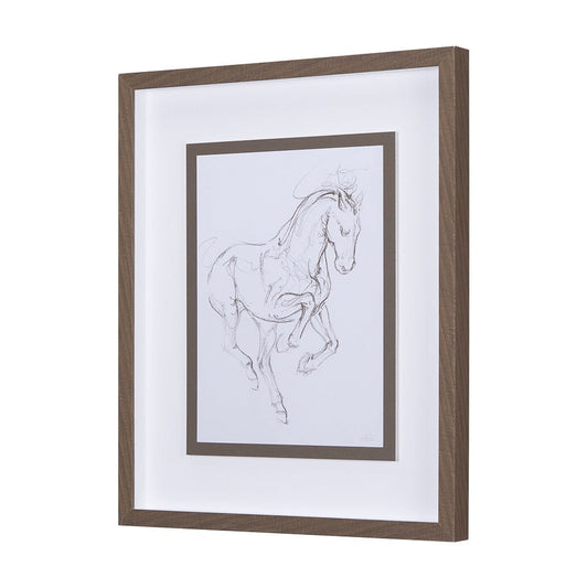 Mercana - Horse I by Mercana Studio a Hand Embellished Textured Framed Art Print Matted under Glass - 14301 view 2