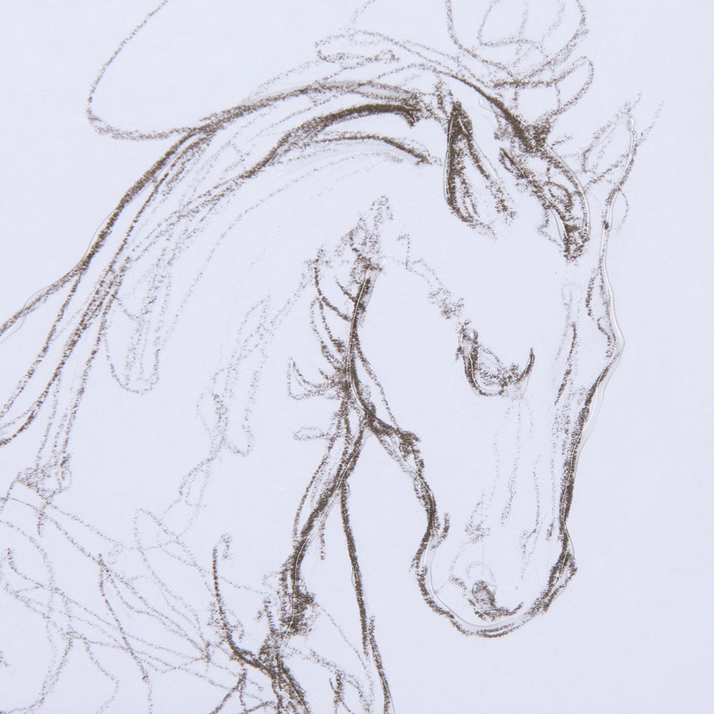 Mercana - Horse I by Mercana Studio a Hand Embellished Textured Framed Art Print Matted under Glass - 14301 view 7