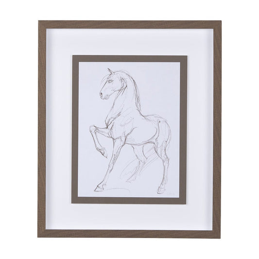 Mercana - Horse II by Mercana Studio a Hand Embellished Textured Framed Art Print Matted under Glass - 14302 view 1