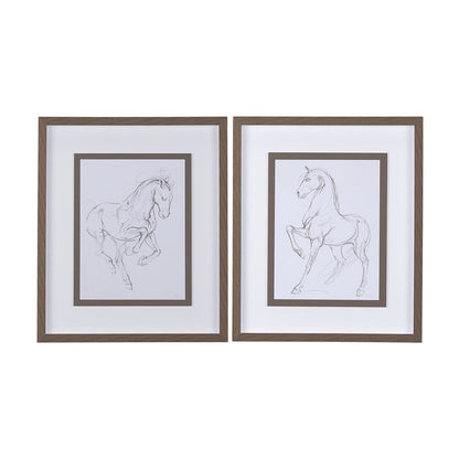 Mercana - Horse II by Mercana Studio a Hand Embellished Textured Framed Art Print Matted under Glass - 14302 view 8