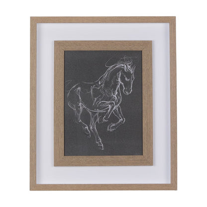 Mercana - Horse III by Mercana Studio a Hand Embellished Textured Framed Art Print Matted under Glass - 14327 view 1