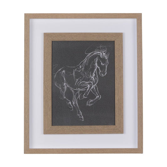 Mercana - Horse III by Mercana Studio a Hand Embellished Textured Framed Art Print Matted under Glass - 14327 view 1