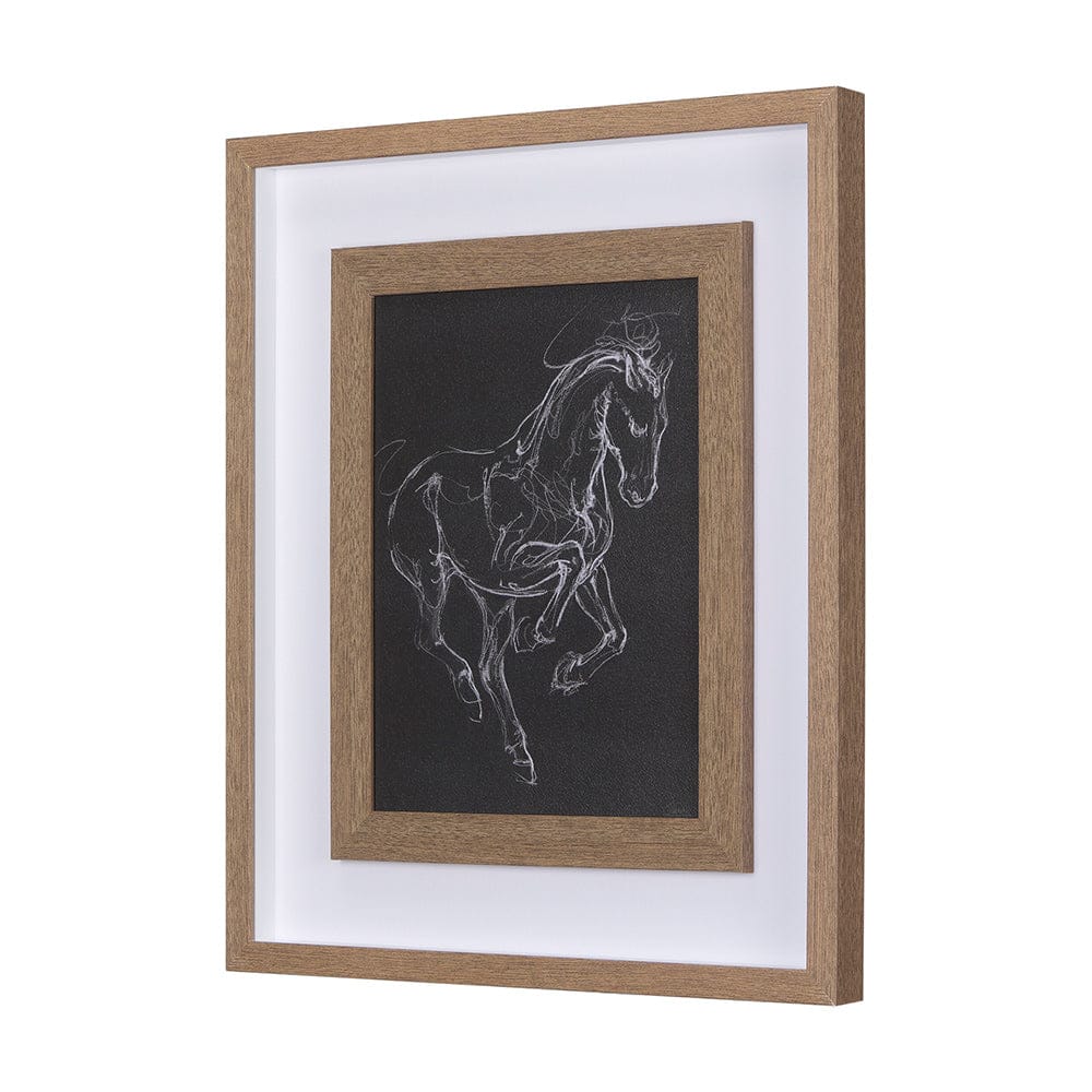 Mercana - Horse III by Mercana Studio a Hand Embellished Textured Framed Art Print Matted under Glass - 14327 view 2