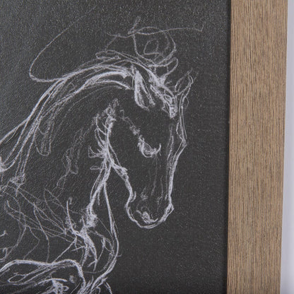 Mercana - Horse III by Mercana Studio a Hand Embellished Textured Framed Art Print Matted under Glass - 14327 view 7