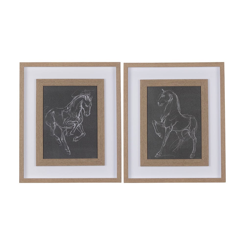 Mercana - Horse III by Mercana Studio a Hand Embellished Textured Framed Art Print Matted under Glass - 14327 view 8