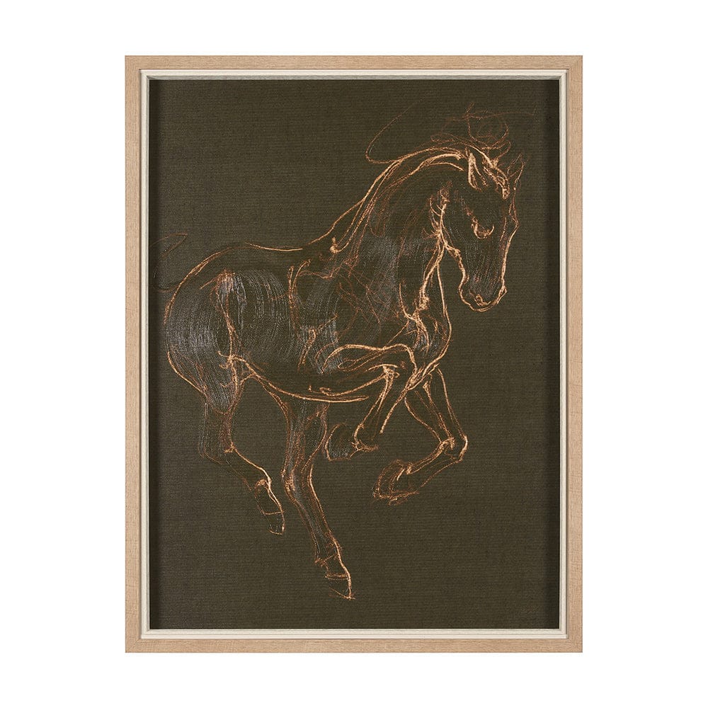 Mercana - Horse III Olive by Mercana Studio a Hand Embellished Textured Framed Art Print - 15195 view 1
