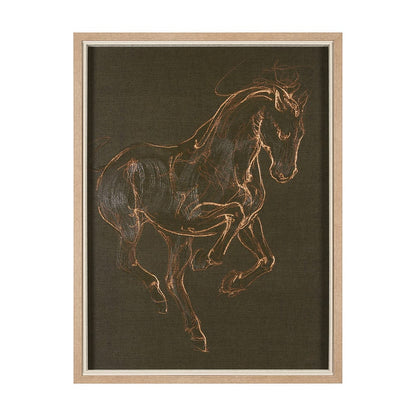 Mercana - Horse III Olive by Mercana Studio a Hand Embellished Textured Framed Art Print - 15195 view 1