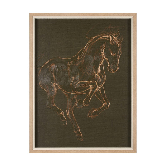 Mercana - Horse III Olive by Mercana Studio a Hand Embellished Textured Framed Art Print - 15195 view 1