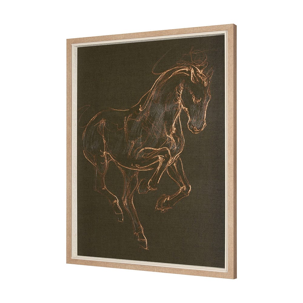 Mercana - Horse III Olive by Mercana Studio a Hand Embellished Textured Framed Art Print - 15195 view 2