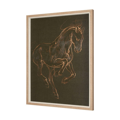 Mercana - Horse III Olive by Mercana Studio a Hand Embellished Textured Framed Art Print - 15195 view 2