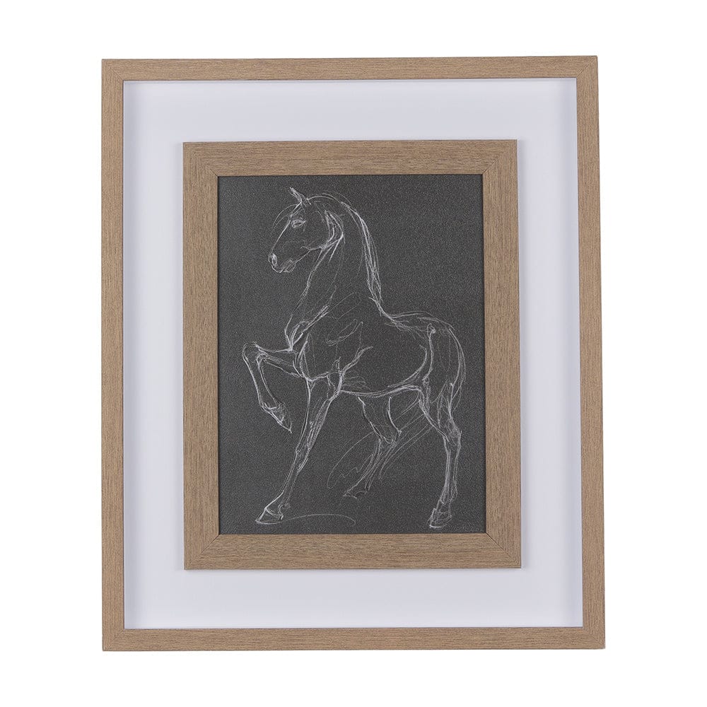 Mercana - Horse IV by Mercana Studio a Hand Embellished Textured Framed Art Print Matted under Glass - 14328 view 1