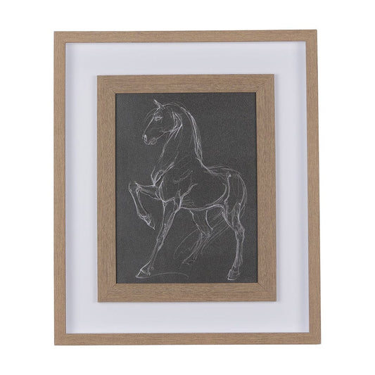 Mercana - Horse IV by Mercana Studio a Hand Embellished Textured Framed Art Print Matted under Glass - 14328 view 1