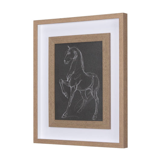 Mercana - Horse IV by Mercana Studio a Hand Embellished Textured Framed Art Print Matted under Glass - 14328 view 2
