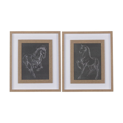 Mercana - Horse IV by Mercana Studio a Hand Embellished Textured Framed Art Print Matted under Glass - 14328 view 8
