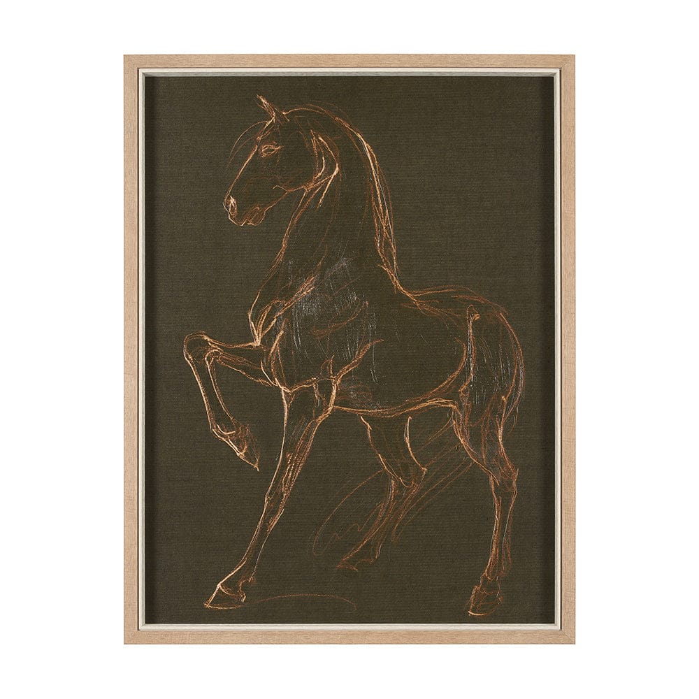 Mercana - Horse IV Olive by Mercana Studio a Hand Embellished Textured Framed Art Print - 15196 view 1