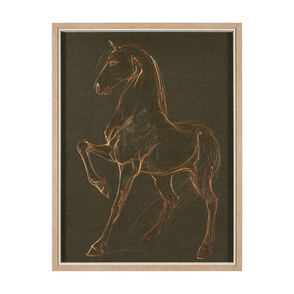 Mercana - Horse IV Olive by Mercana Studio a Hand Embellished Textured Framed Art Print - 15196 view 1