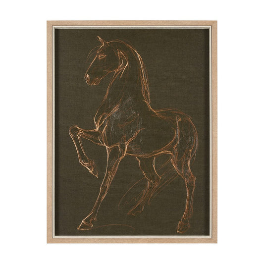 Mercana - Horse IV Olive by Mercana Studio a Hand Embellished Textured Framed Art Print - 15196 view 1