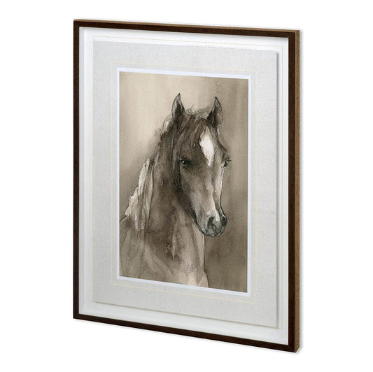 Mercana - Horse Portrait I by Mercana Studio a Hand Embellished Textured Framed Art Print Matted under Glass - 11990 view 1